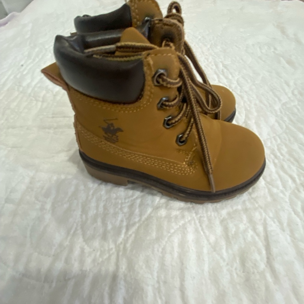 Beverly Hills Polo Club Kids Tan Lace-Up Ankle Boots- Size 8 Toddler - Picture 2 of 6